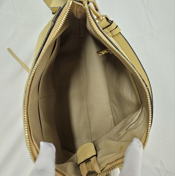 See By Chloe Joan Two Way Leather And Suede Crossbody Bag In Straw Beige Gold - Picture 10 of 17